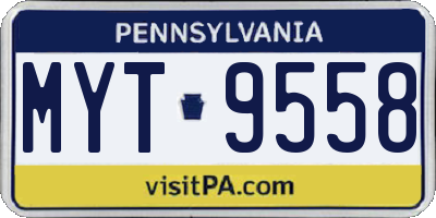 PA license plate MYT9558