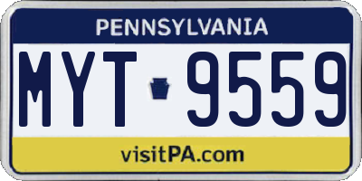 PA license plate MYT9559