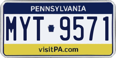 PA license plate MYT9571