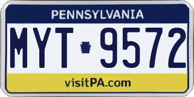 PA license plate MYT9572