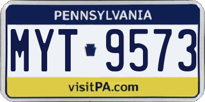 PA license plate MYT9573
