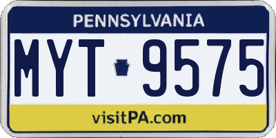 PA license plate MYT9575