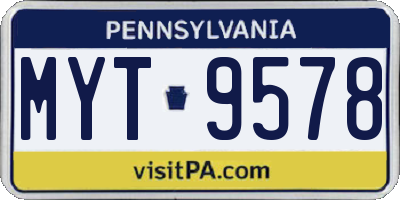 PA license plate MYT9578