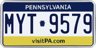 PA license plate MYT9579