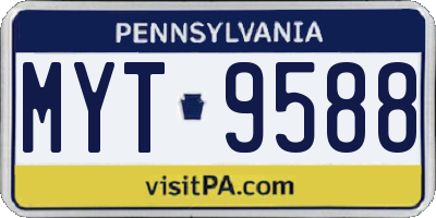 PA license plate MYT9588