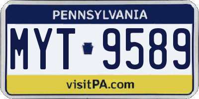 PA license plate MYT9589