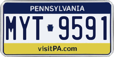PA license plate MYT9591
