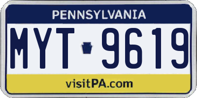 PA license plate MYT9619