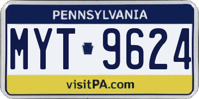 PA license plate MYT9624
