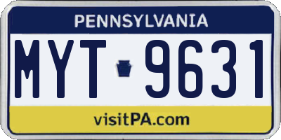 PA license plate MYT9631