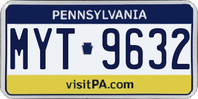 PA license plate MYT9632