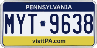 PA license plate MYT9638
