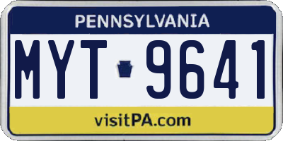 PA license plate MYT9641