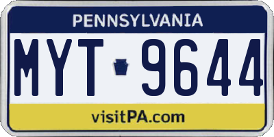 PA license plate MYT9644