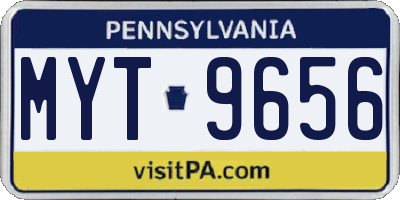 PA license plate MYT9656