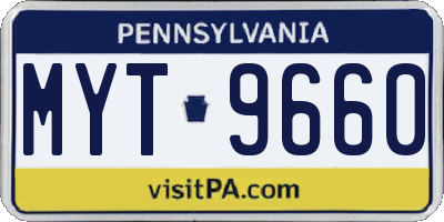 PA license plate MYT9660