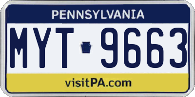 PA license plate MYT9663