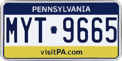 PA license plate MYT9665