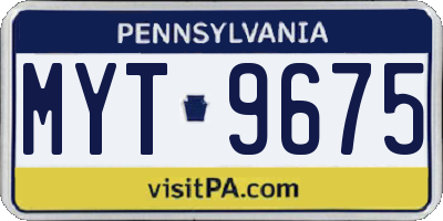 PA license plate MYT9675