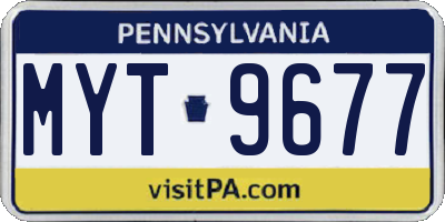 PA license plate MYT9677