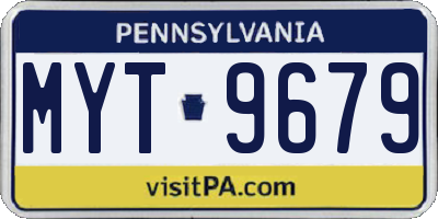 PA license plate MYT9679