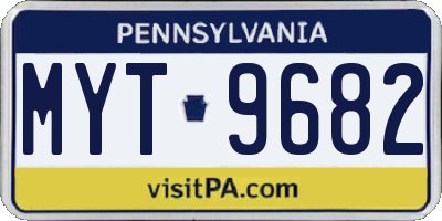 PA license plate MYT9682