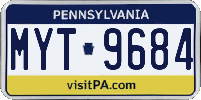 PA license plate MYT9684