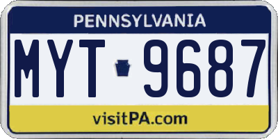 PA license plate MYT9687