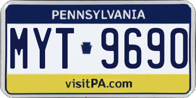 PA license plate MYT9690