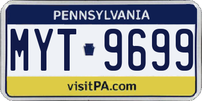 PA license plate MYT9699