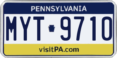 PA license plate MYT9710
