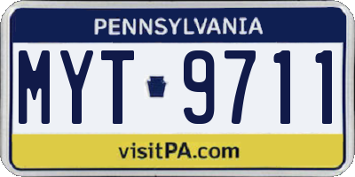 PA license plate MYT9711