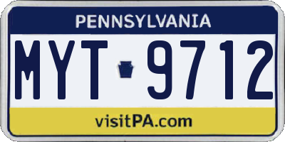 PA license plate MYT9712