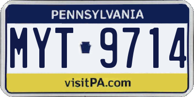 PA license plate MYT9714