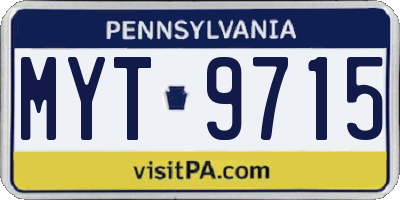PA license plate MYT9715