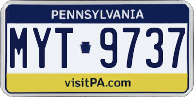 PA license plate MYT9737