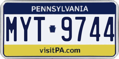 PA license plate MYT9744
