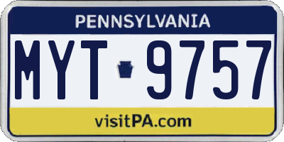 PA license plate MYT9757