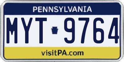 PA license plate MYT9764