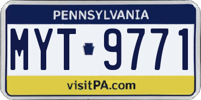 PA license plate MYT9771