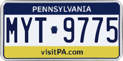 PA license plate MYT9775