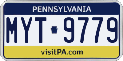 PA license plate MYT9779