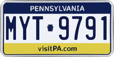 PA license plate MYT9791