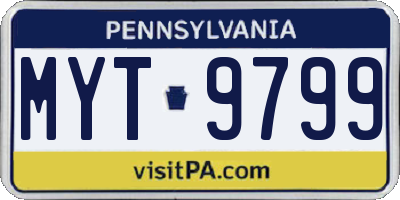 PA license plate MYT9799