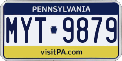 PA license plate MYT9879