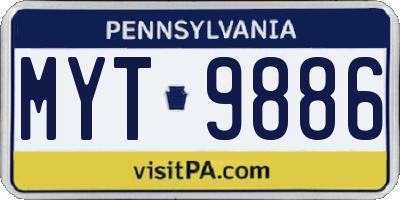 PA license plate MYT9886