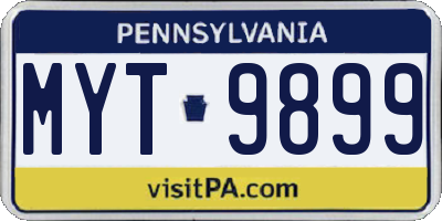 PA license plate MYT9899