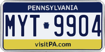 PA license plate MYT9904