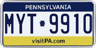 PA license plate MYT9910
