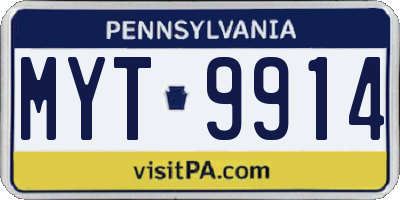 PA license plate MYT9914